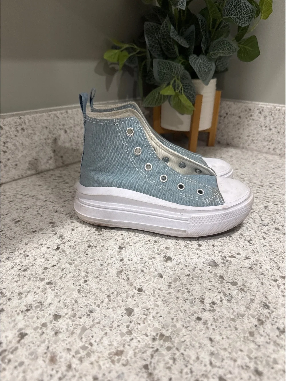 Converse Chuck Taylor All Star Platform High Top Sneakers Light Blue, Size 13